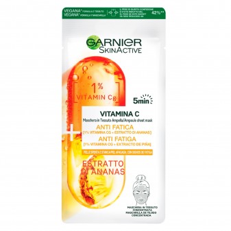 Garnier SkinActive Vitamina C Maschera in Tessuto Ampolla Anti Fatica