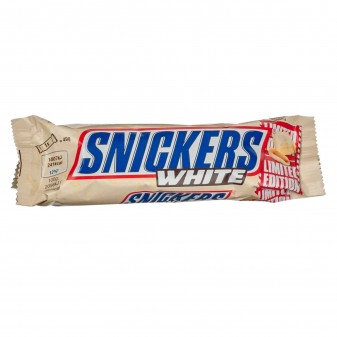Snickers White Snack con Arachidi Croccanti e Caramello Ricoperto di