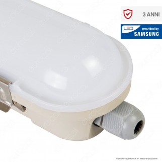 V-Tac VT-150048E Tubo LED Plafoniera M-Series 48W Lampadina 150cm Impermeabile IP65 con Kit di