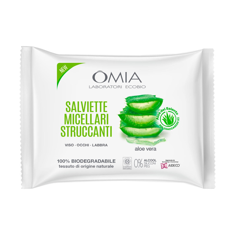 Omia Laboratoires Salviette Micellari Struccanti con Aloe Vera Viso