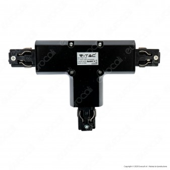 V-Tac Connettore a T 4 Poli Colore Nero - SKU 3524