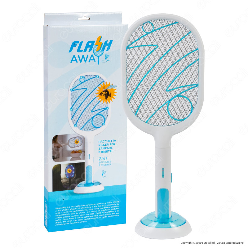 Intergross Flash Away Racchetta Killer per Zanzare e Insetti con