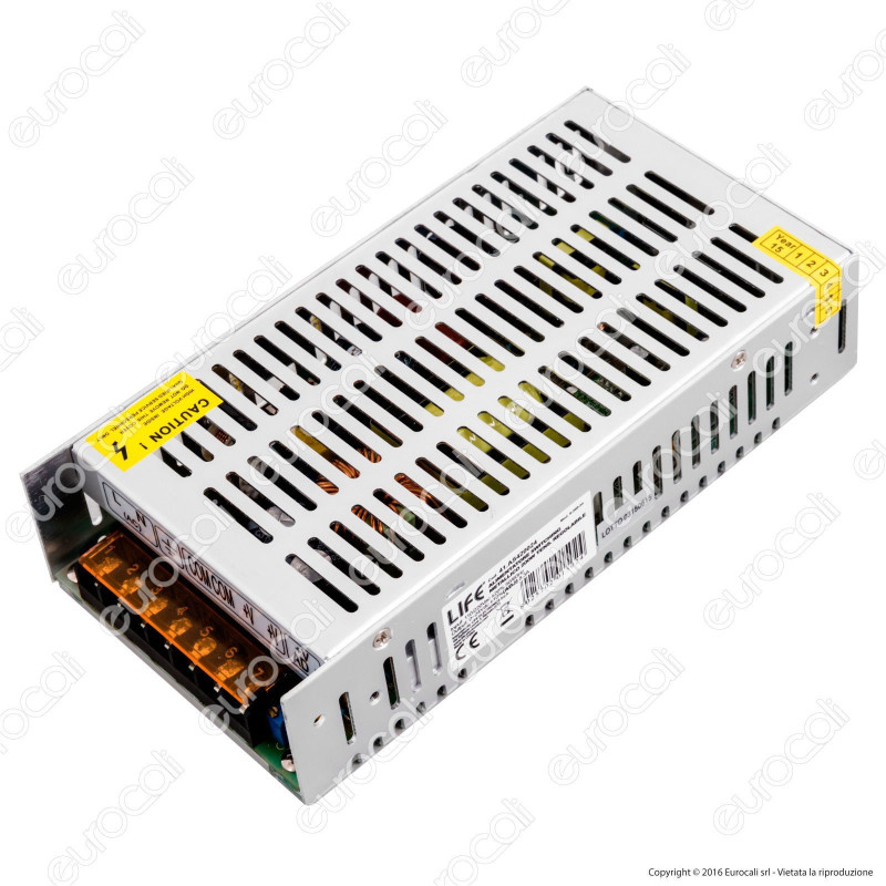 Life Alimentatore 200W Per Uso Interno 24V a 2 Uscite con Morsetti a