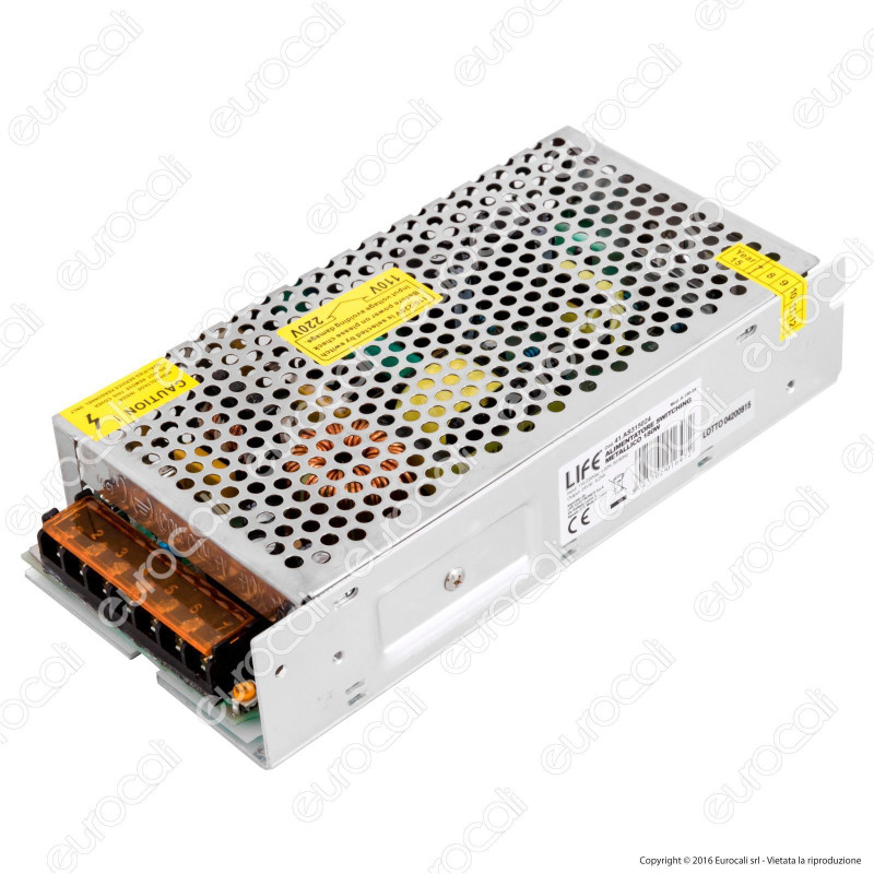 Life Alimentatore 150W Per Uso Interno 24V a 2 Uscite con Morsetti a