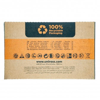 Uniross Pile Alcaline Industrial AAA / LR03 / Ministilo / 1,5V - Box