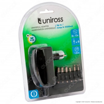 Uniross Alimentatore Universale Multivoltaggio Potenza 27W 12V con 6