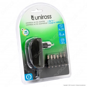 Uniross Alimentatore Universale Multivoltaggio Potenza 18W 12V con 6