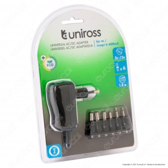 Uniross Alimentatore Universale Multivoltaggio Potenza 7.2W 12V con 6