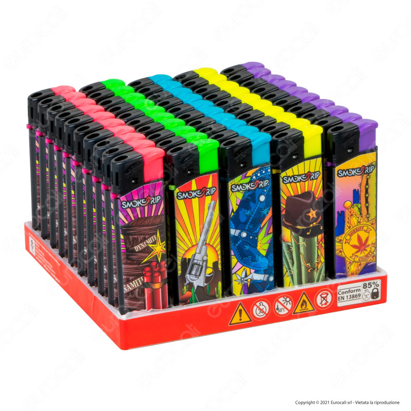 SmokeTrip Accendini Elettronici Ricaricabili Fantasia Far West - Box