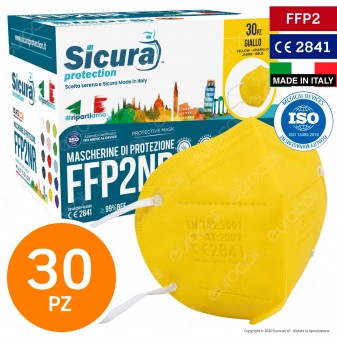 Sicura Protection 30 Mascherine Protettive Colore Giallo Monouso con