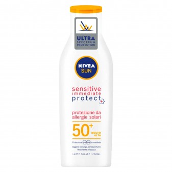 Nivea Sun Latte Solare Sensitive Immediate Protect SPF 50+ - Flacone