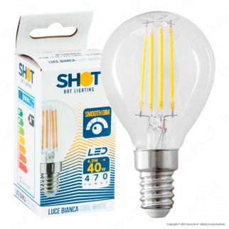 Bot Lighting Shot Lampadina LED E14 4,5W MiniGlobo P45 Filamento Dimmerabile - mod. WLD3004X2D /