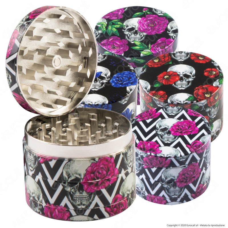 Grinder Tritatabacco 4 Parti in Metallo Chiusura Magnetica Fantasia