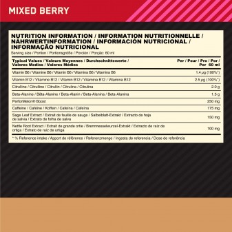 Optimum Nutrition Gold Standard Pre-Workout Energy Shot Frutti di