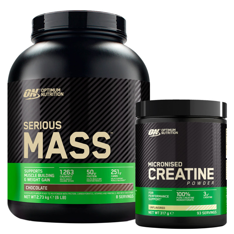 Optimum Nutrition Proteine Calorie e Creatina Serious Mass Cioccolato