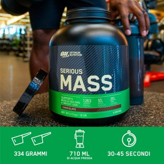 Optimum Nutrition Proteine Whey Serious Mass Cioccolato 2,73kg e Gold