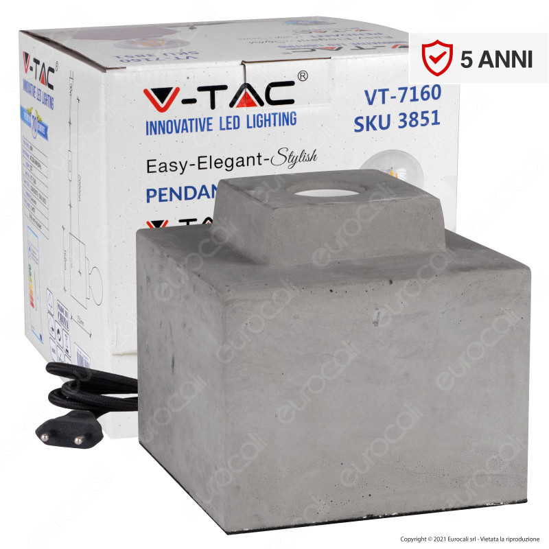 V-TAC VT-7160 Lampada da Tavolo con Portalampada per Lampadine E27