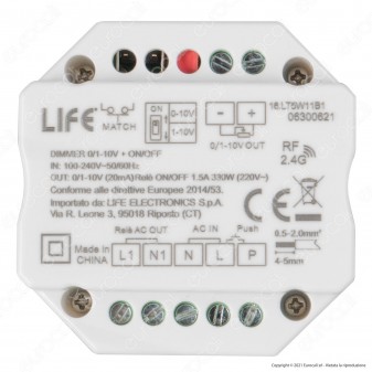 Life Ricevitore Dimmer RF 2,4GHz per Lampade Dimmerabili Compatibile