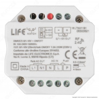 Life Ricevitore Dimmer RF 2,4GHz per Lampade Dimmerabili Compatibile