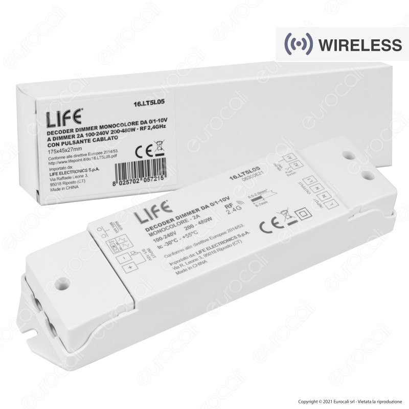 Life Decoder Dimmer Monocolore per Lampade Dimmerabili Compatibile