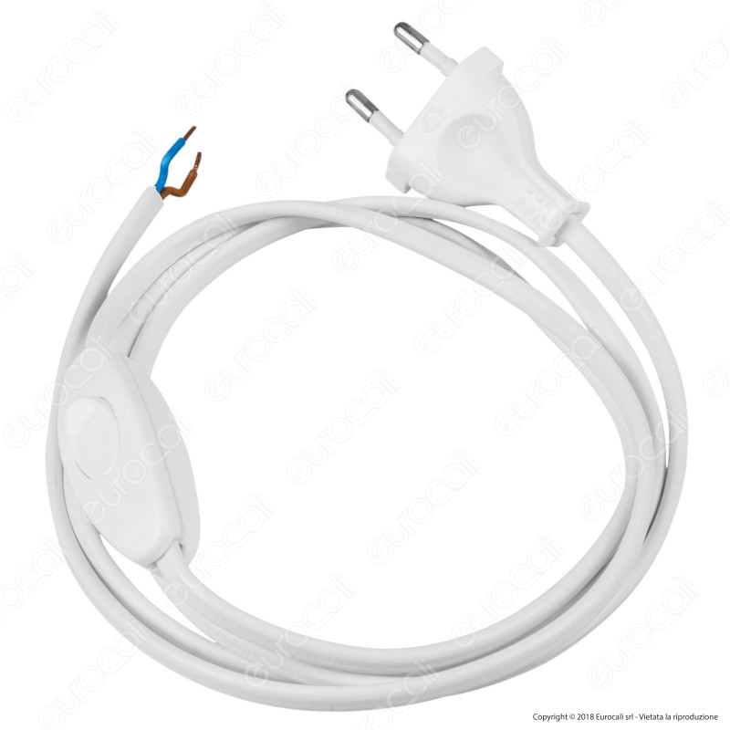 FAI Cavo di Alimentazione Bipolare con Interruttore Unipolare e Spina