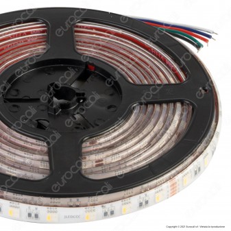LEDCO Striscia LED RGB+W Multicolore 100W 60 LED/metro 24V Bobina 5