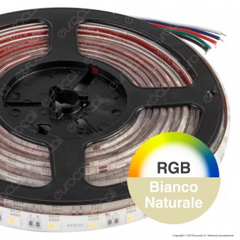 LEDCO Striscia LED RGB+W Multicolore 100W 60 LED/metro 24V Bobina 5