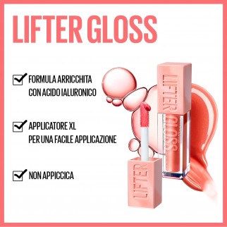 Maybelline New York Lifter Gloss Lucidalabbra con Acido Ialuronico