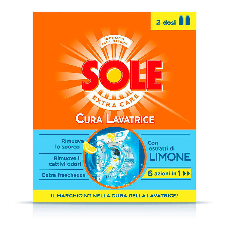 Sole Cura Lavatrice Freschezza Limone - 2 Flaconi da 250ml