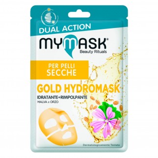 MyMask Gold Hydromask Maschera in Tessuto Idratante e Rimpolpante -