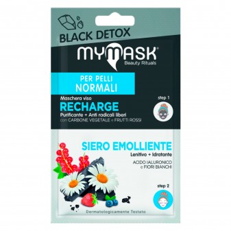 MyMask Black Detox Trattamento Purificante Maschera Recharge e Siero