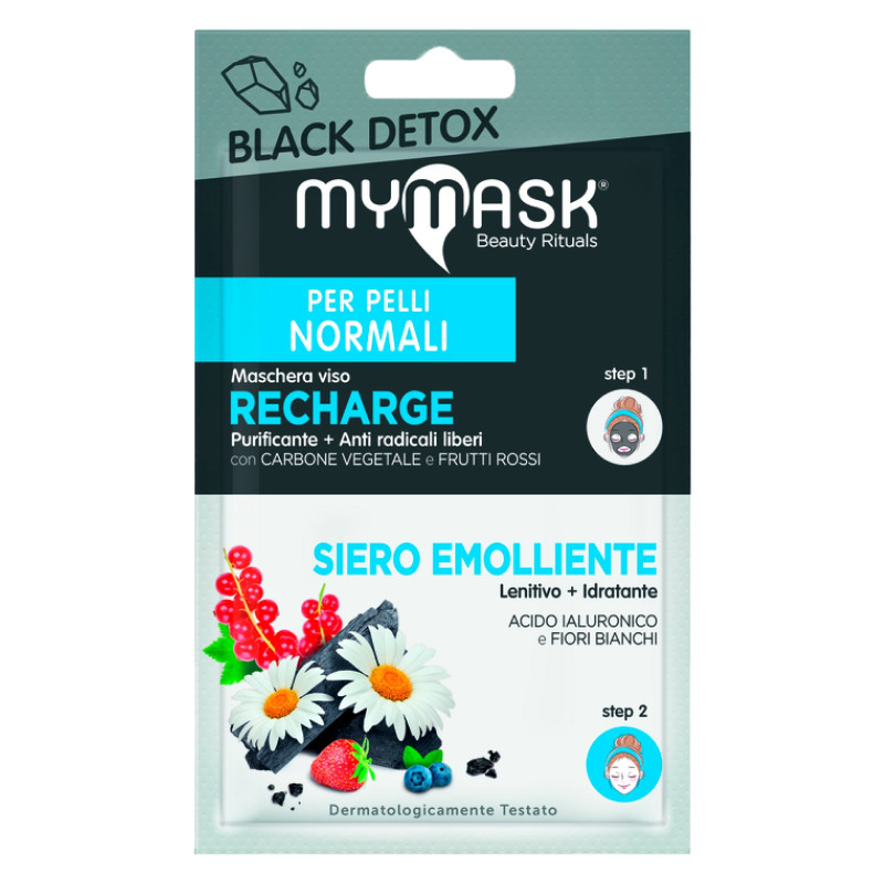 MyMask Black Detox Trattamento Purificante Maschera Recharge e Siero