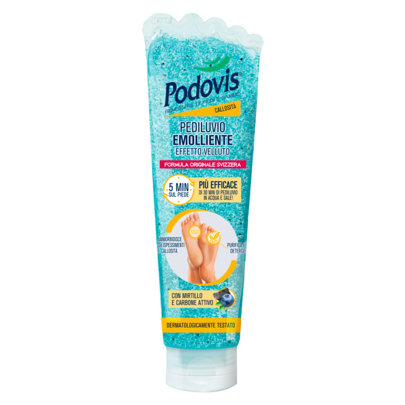 Podovis Pediluvio Emolliente Effetto Velluto con Mirtillo e Carbone