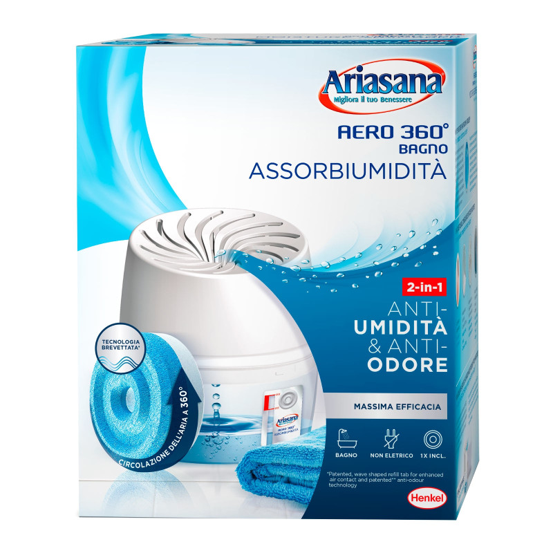 Ariasana Aero 360° Bagno Assorbiumidità e Anti Odore Non Elettrico -