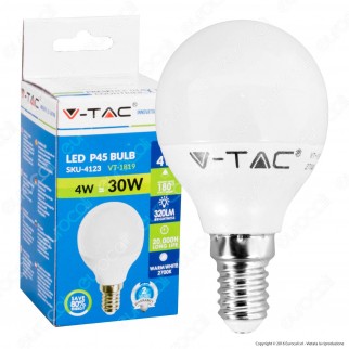 V-Tac VT-1819 Lampadina LED E14 4W MiniGlobo P45 - SKU 4123 / 4174 /