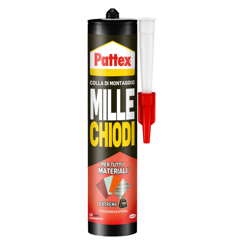Pattex Mille Chiodi Extreme Adesivo Ultraresistente per Tutti i Materiali - Flacone da 460g