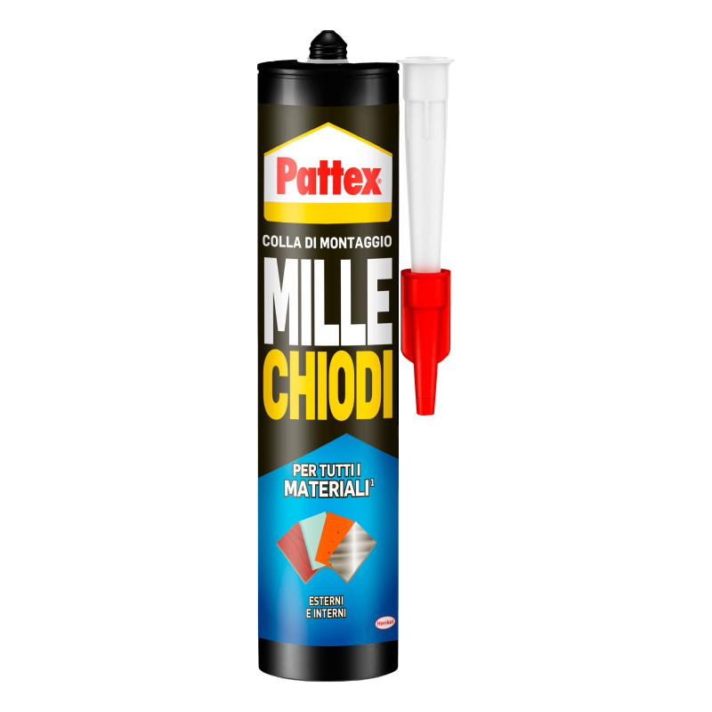 Pattex Mille Chiodi Esterni e Interni Colla di Montaggio con Applicatore - Flacone da 450g