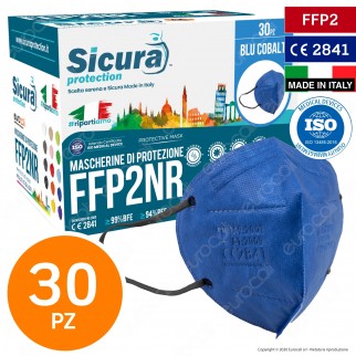 Sicura Protection 30 Mascherine Protettive Colore Blu Cobalto