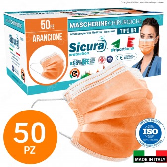 Sicura Protection 50 Mascherine Chirurgiche Monouso Filtranti Tipo II