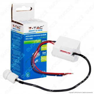 V-Tac VT-8022 Sensore di Movimento a Infrarossi per Lampadine - SKU