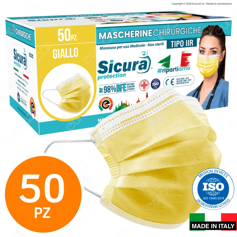 Sicura Protection 50 Mascherine Chirurgiche Monouso Filtranti Tipo II