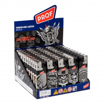 Accendini Turboflame Maxi Prof Skulls - Box da 50 Accendini