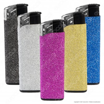 Accendini Electronic Maxi Prof Fantasia Glitter - Serie da 5