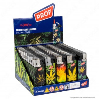 Accendini Turboflame Maxi Prof Fantasia Golden Leaves - Box da 50