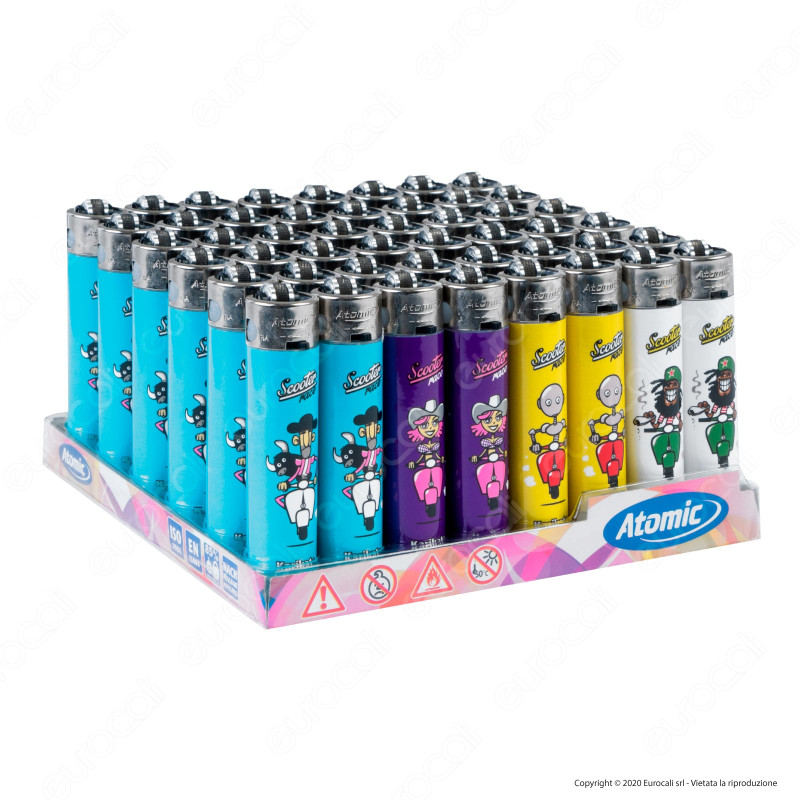 Accendini a Pietrina Atomic Maxi Fantasia Scooter Race - Box da 48