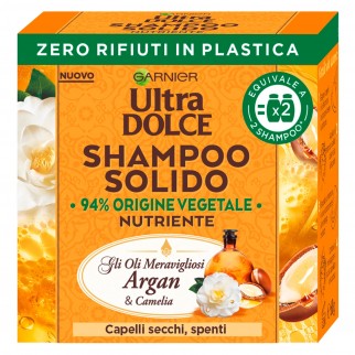 Garnier Ultra Dolce Shampoo Solido Argan e Camelia - Saponetta da 60g