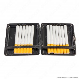 Champ Astuccio Portasigarette in Metallo e Similpelle con