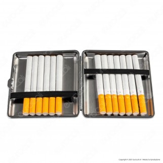 Champ Astuccio Portasigarette in Metallo e Similpelle Foglia di Canapa