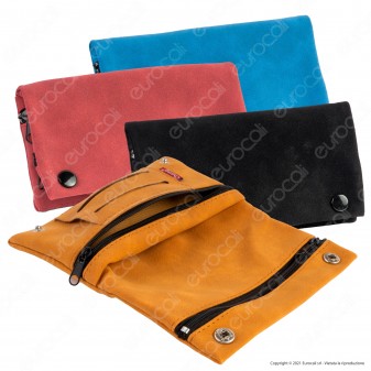 Champ Astuccio in Pelle Scamosciata Portatabacco e Porta Cartine