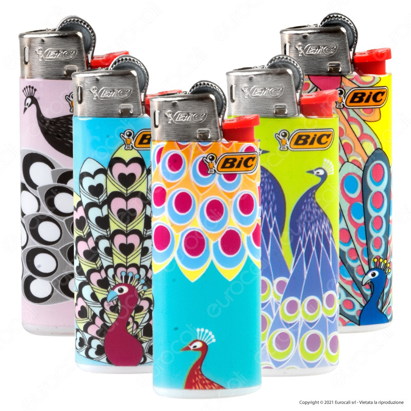 Bic Mini J25 Piccolo Fantasia Peacock - 5 Accendini